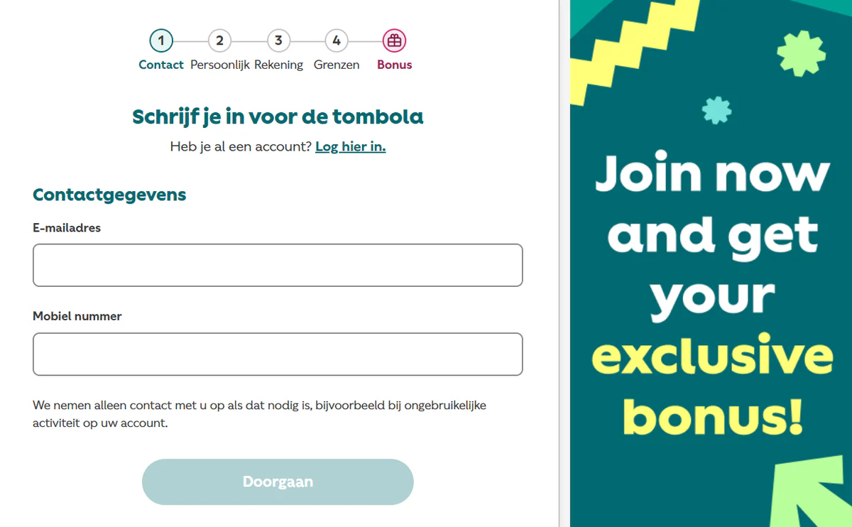 tombola casino registration